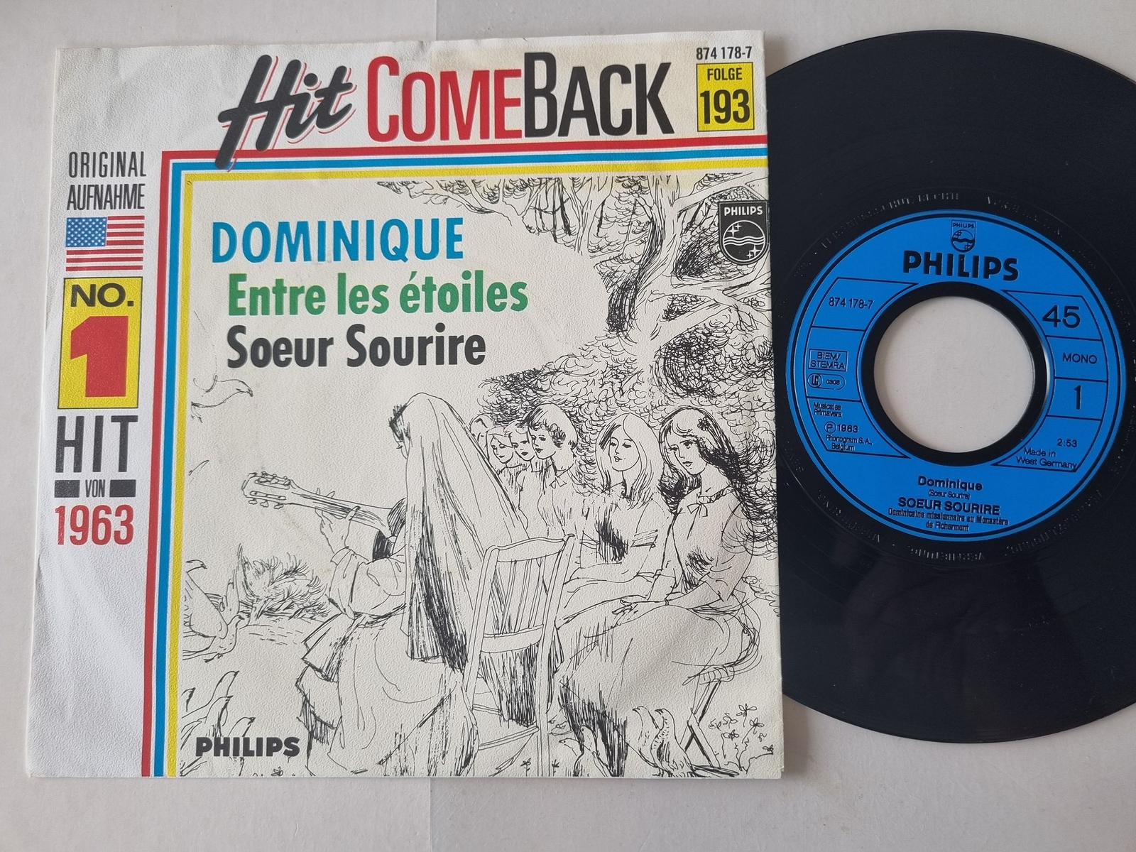 Soeur Sourire - Dominique 7'' Vinyl Germany HIT COMEBACK