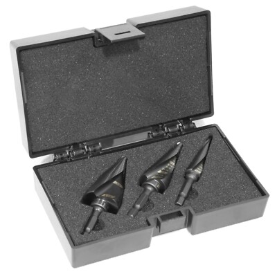 WEN DB149X 3-Piece Impact-Duty Titanium Step Drill Bit Set with #1, #4, and #9