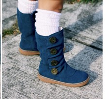 LIVIE  LUCA Boots suede leather zip Marchita Ocean Blue baby Toddler sz 4
