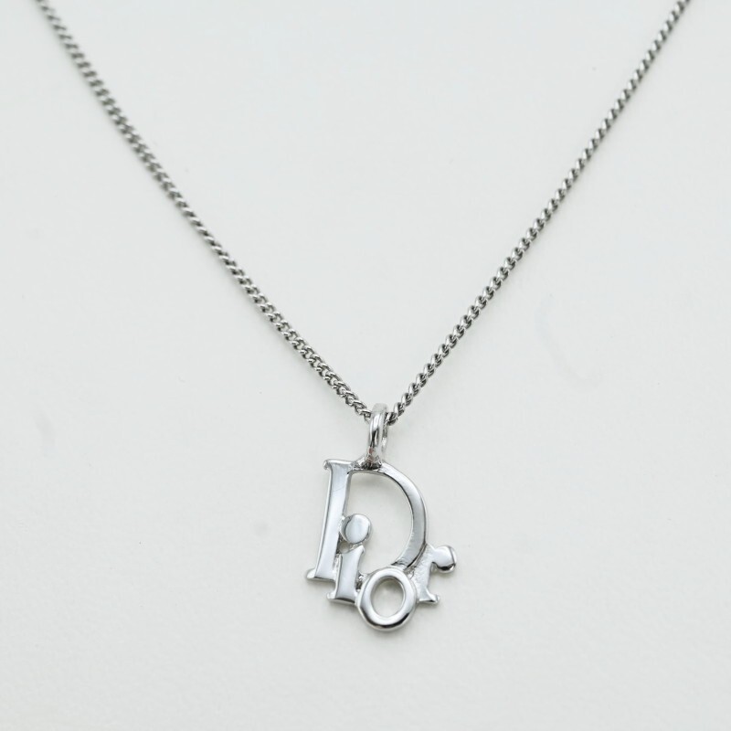 K02-k075 Christian Dior logo GP necklace silver | eBay