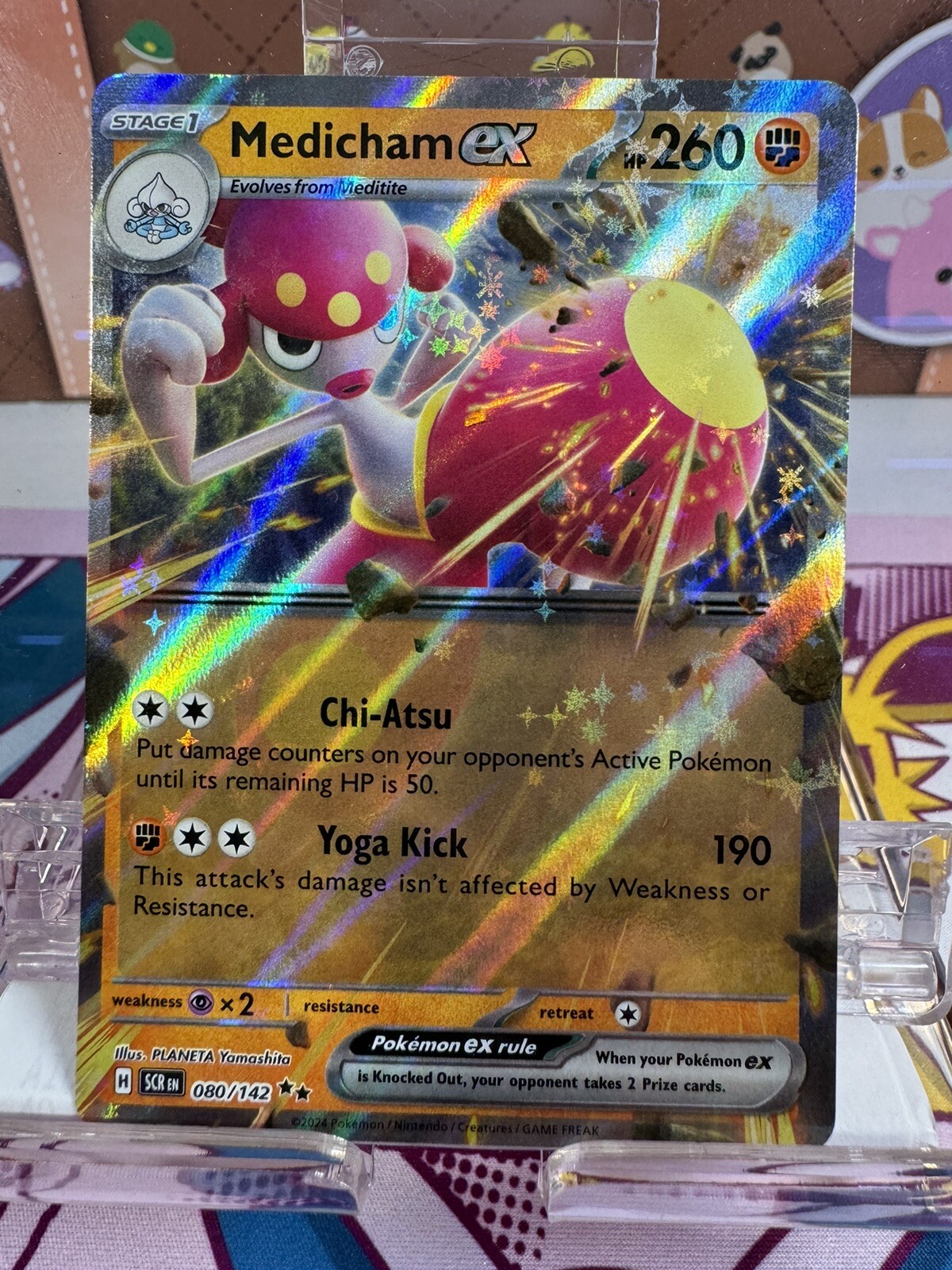 Pokemon Medicham ex 080/142 Stellar Crown Ultra Rare Holo NM/MINT