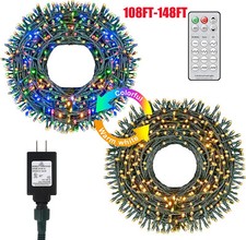 108-148FT String Lights w/Remote Timer Garden Outdoor Party Wedding Xmas Lamp