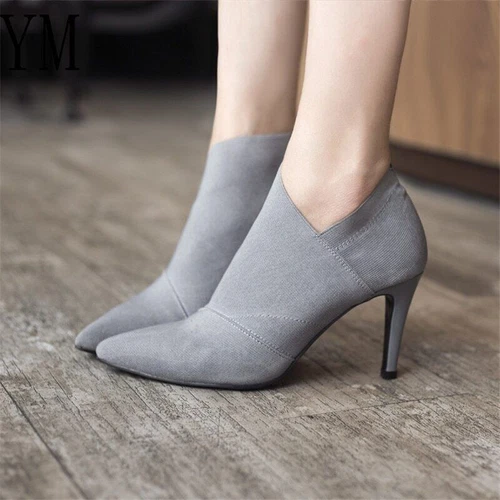 Damen High Heels Booties Spitz zulaufend Pumps Stiefeletten Party Stilettos Schuhe - Bild 15 von 17