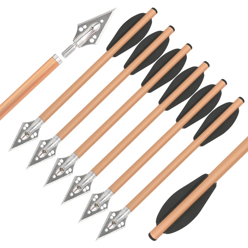 6.3'' Archery Crossbow Bolts Aluminum Arrows Blade Broadhead Hunting Target - Image 3 of 4