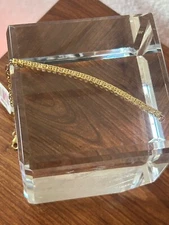 Rarities Carol Brodie Gold Vermeil PERIDOT Paper Clip Tennis Bracelet SMALL Nwt