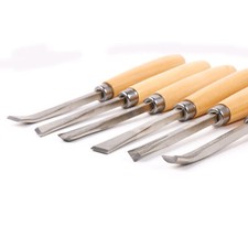 2 Sets Wood Carving Chisels Kit 6 in 1 with Wooden Handle for DIY Sculpture