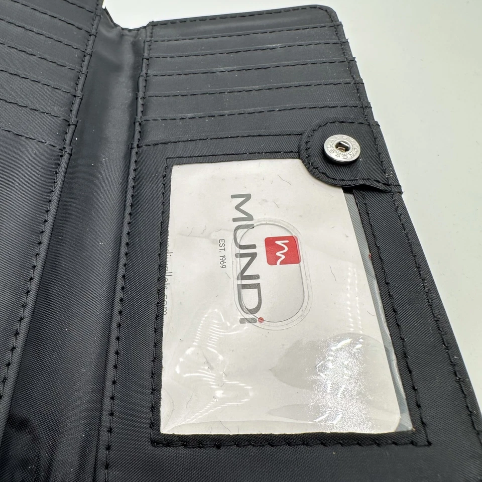 Cartera Mundi RFID blanca y negra nueva con etiquetas 7" x 3,5" Foto 4 de 4