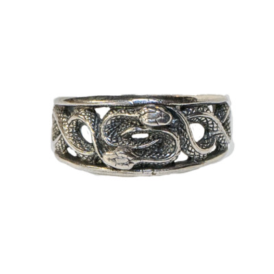 Verschlungener Schlangenring 925 massiv Silber aufgerollt Python Adder Biker Gothic Gr. M-Z