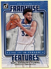 2020-21 Donruss Basketball Karl-Anthony Towns Franchise Features insert card #18