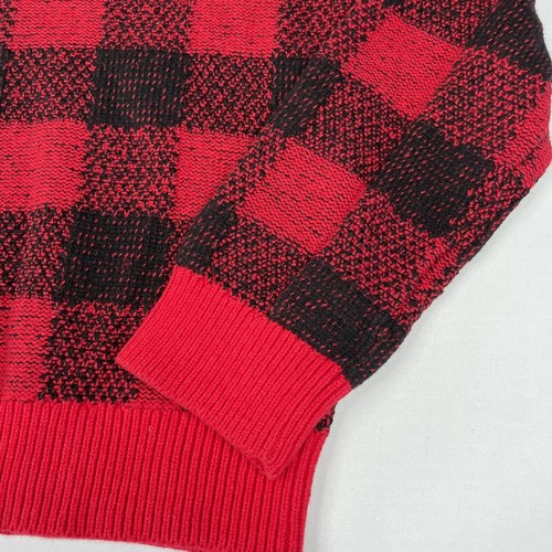 Polo Ralph Lauren Boys XL 18-20, Red/Black Check Wool Blend 1/4 Zip Sweater - Picture 3 of 9
