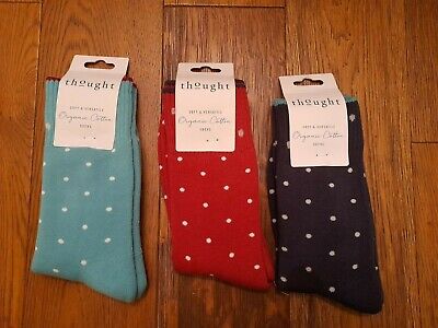 THOUGHT BRAINTREE ORGANIC COTTON PLAIN THICK WALKER SOCKS-SPW417-RRP £10 