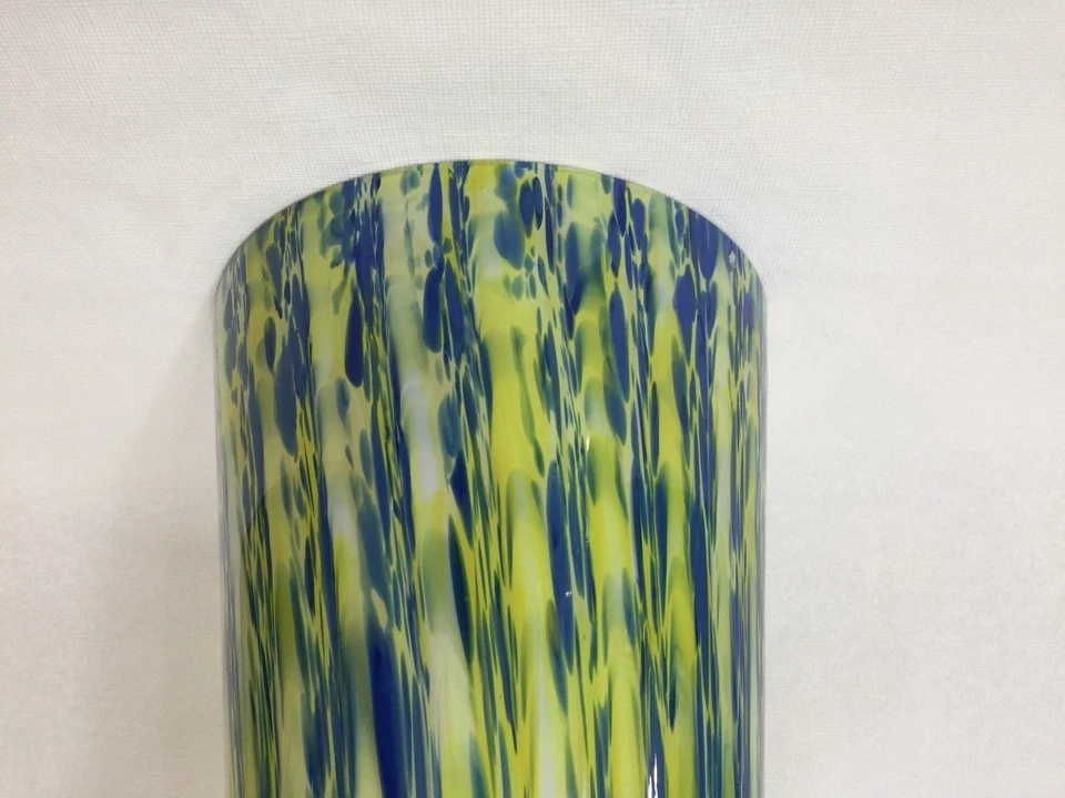 Huge Murano Bavai Conicity Art Glass Green & Blue Pendant Light Shade, 23 3/4" T - Image 3 of 4