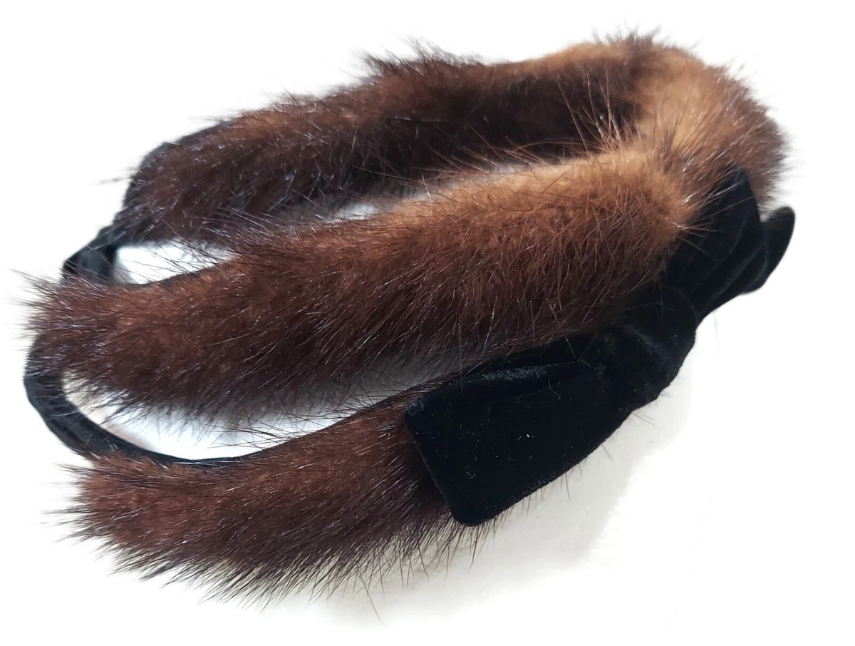 Vintage bold brim brown hat black faux fur trim Sz 7 medium Mr John Classic. Vintage Fur Roller Hats available online. Keeps your head  main image 2