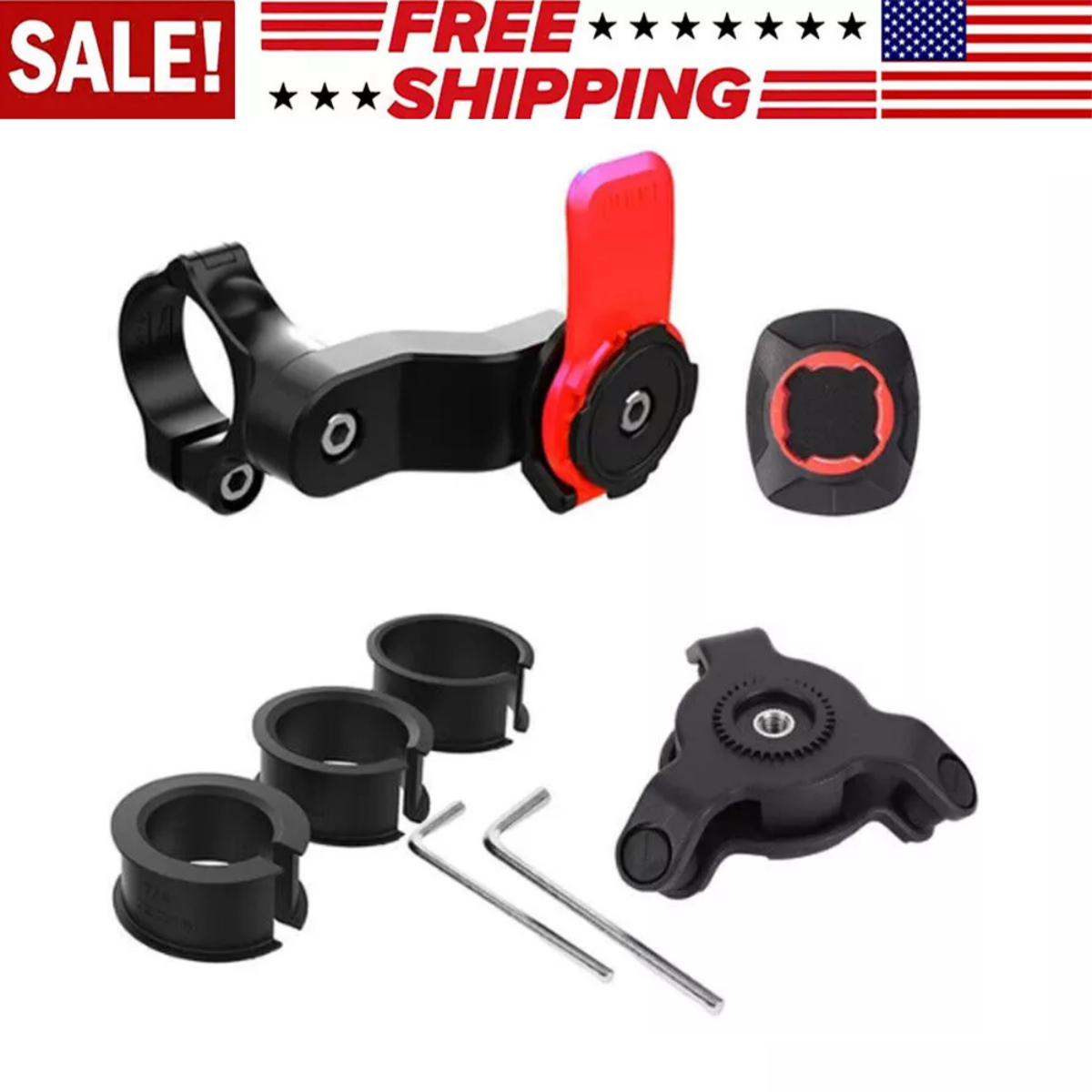1 Set Quad-Lock Out Front Bike Twist Mountain Cradle Cycling Phone Holder Device