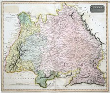 Germania Meridionale Originale Incisione Cartina Geografica Thomson 1815