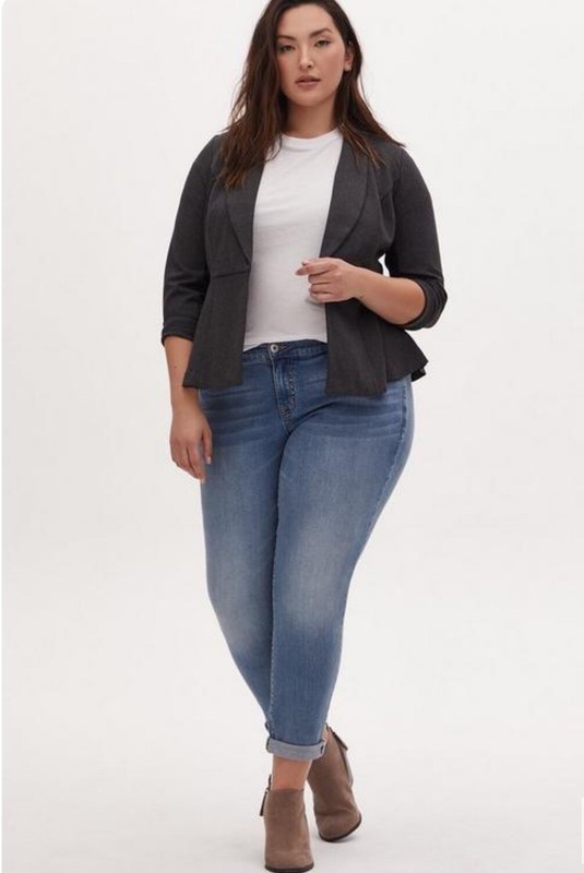 Torrid Studio Luxe Ponte Peplum Blazer Size 4