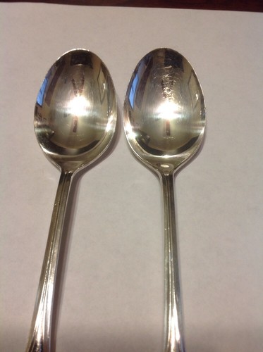 Rogers Oneida Chatelaine-Park Lane-Dowry Oval Soup Spoon Lot Of 2 Silverplate - Picture 3 of 6