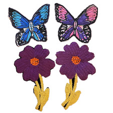 Appliqu s Patches Accents Embroidered Vintage lot of Butterflies  Flowers