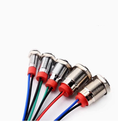 6/10/12mm LED Metal Power Signal Indicator Light With Wire 3-6V 12-24V 110-220V - 第 11/15 張圖片