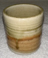 Vtg Japanese Handmade Ceramic Pottery Cup Small Planter Succulents Pencil Holder