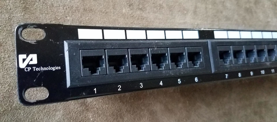 19" 1u Rack Mount 24 Port RJ-45 Ethernet Cat5e Patch Panel E157358 P24T-K11 - Image 2 of 4