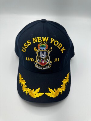 The Corps USS New York LPD 21 Logo Blue Baseball Cap Hat One Size