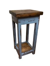 Wood Square accent/end table with Shelf. Colors and size are customizable. 