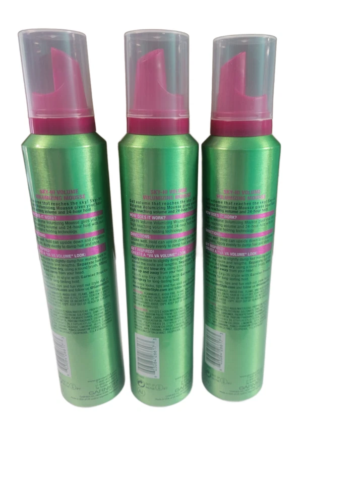 Лот из 3 Garnier Fructis стиль Sky-Hi объем объема мыши экстремальный держать 5 новый - Изображение 3 из 3
