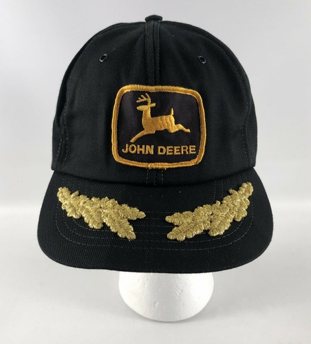 John Deere Snapback Trucker Hat Swingster Black Logo Eggs Patch Vintage