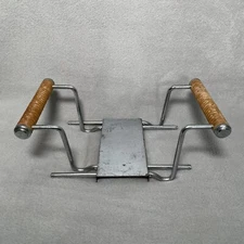 Vintage Metal Wood Handle Loaf Pan Serving Adjustable Carrier Trivet Tray