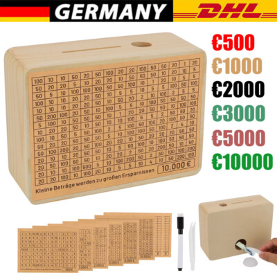 1000-10000€ Holz Sparschwein Spardose Sparbüchse