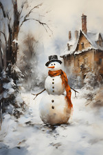 SNOWMAN CHRISTMAS CANVAS PRINT WALL ART READY TO HANG CA89