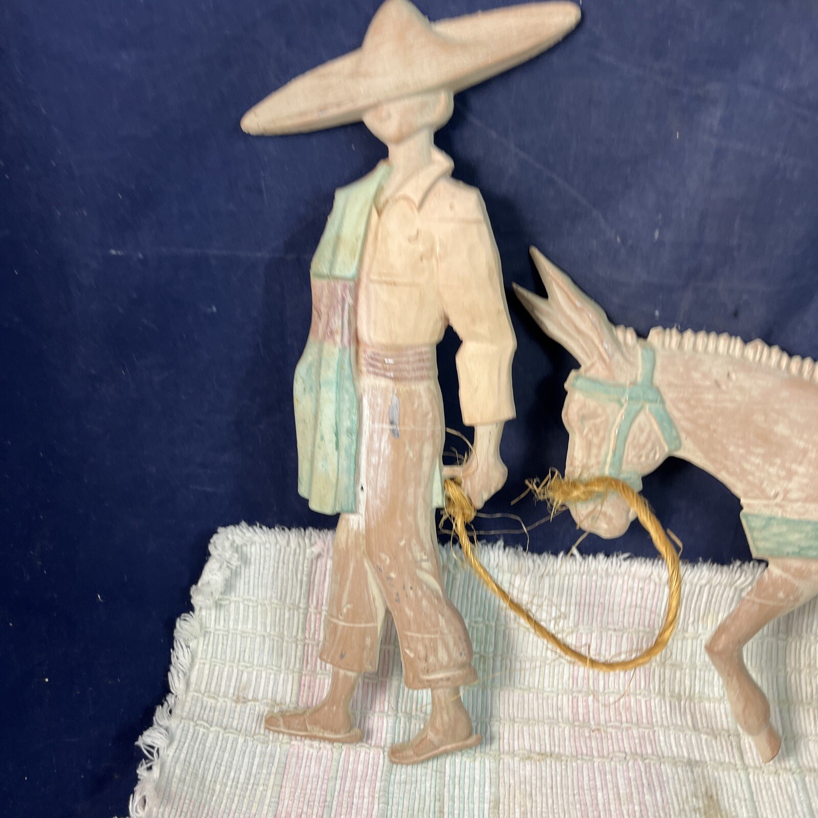 Southwest Home Decor Pastel Metal Wall Art Mexican Man Burro Donkey Mule Desert eBay