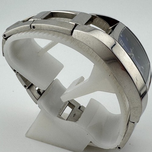 VTG Breil Tribe Quartz Watch Women 30m Silver Steel Blue Barrel New Battery 6.5" - Picture 3 of 6