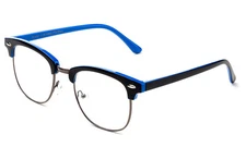 80's Vintage Reading Glasses Quality Classic Horned Rim Half Frame Clear Lens 