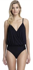 NWT Gottex Women's Contour V-Neck Blouson One Piece Swimsuit Size 6 MSRP $158