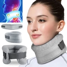 Adjustable 2-in-1 Neck Brace Collar Cervical Support Traction Pain Relief Device