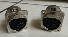 Switchcraft XLR Connector E Series, 3 Pole Female, Panel/PCB Mount, Metal, Qty:2