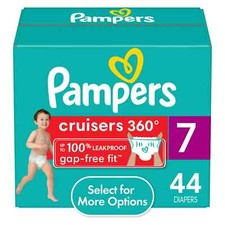 Pampers Cruisers 360 Pull-On Baby Diapers Size 7, 44 Count Select for More Opti