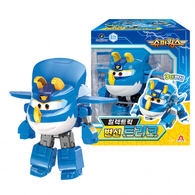 Super Wings Season 9 Electric Trico Transformer Robot Nashorn Dino Toy Light