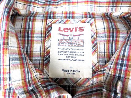 Levi’s Authentic Western Wear Herren Large mehrfarbig kariert Perlen Druckknopf Hemd - Bild 7 von 8