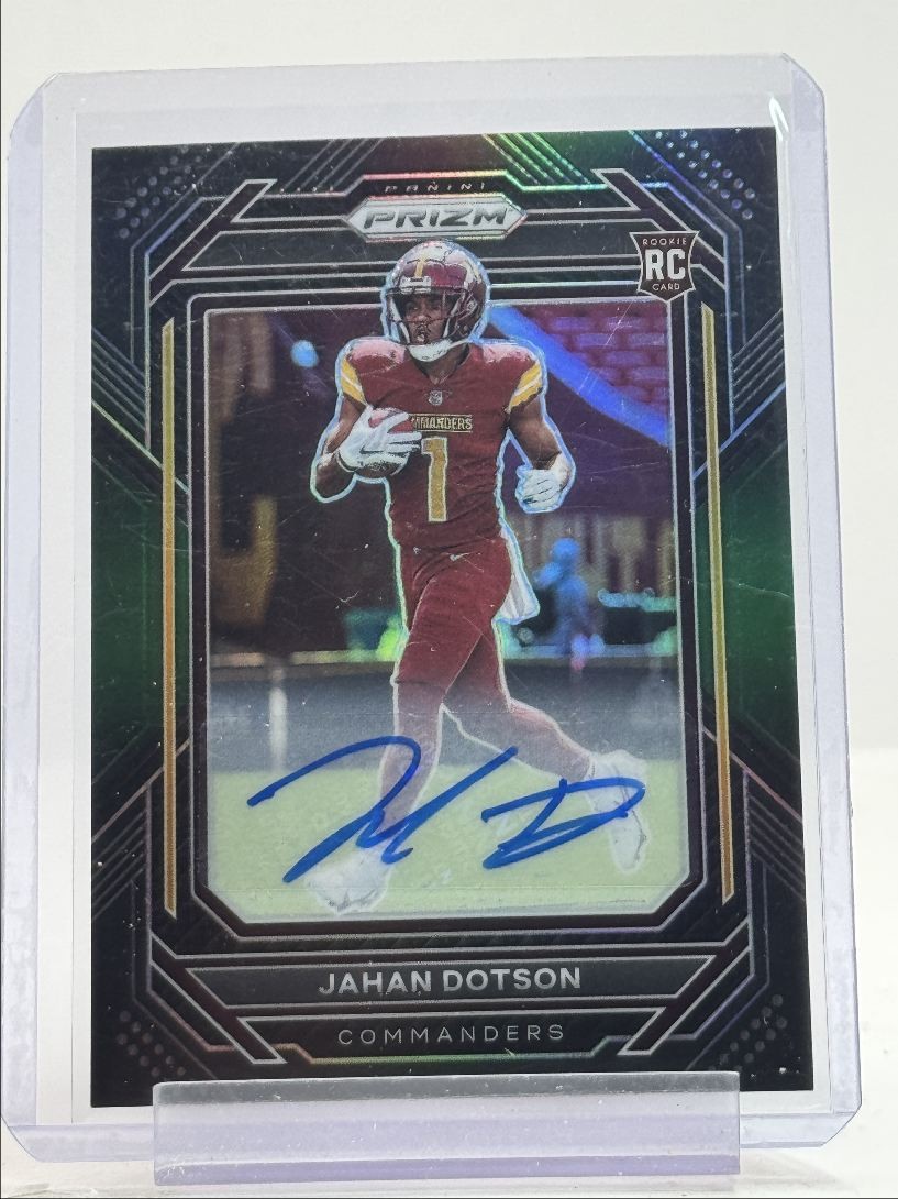 JAHAN DOTSON 2022 CHRONICLES PRIZM BLACK ROOKIE GREEN RC AUTO /49 Q1787