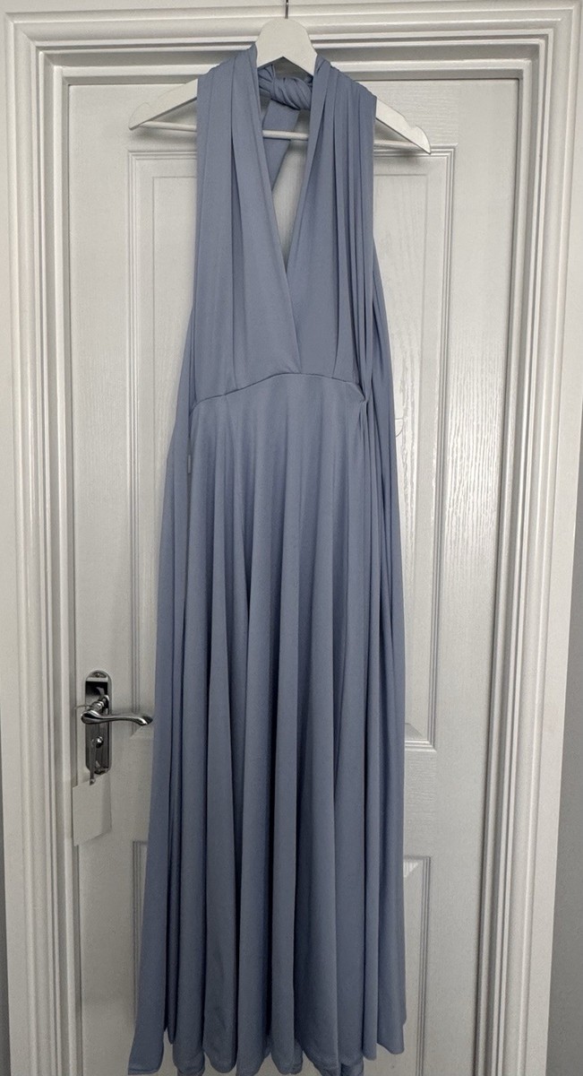 NEXT PASTEL BLUE MULTIWAY BRIDESMAID DRESS SIZE PETITE EXCELLENT