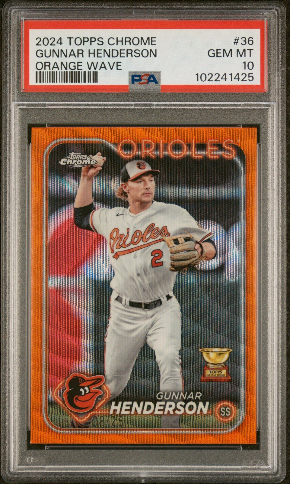 2024 Topps Chrome - Gunnar Henderson #36 Orange Wave Refractor /25 PSA 10