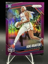 2025 WNBA Panini Prizm - Kiki Iriafen True Purple Prizm /149 SP  RC Mystics