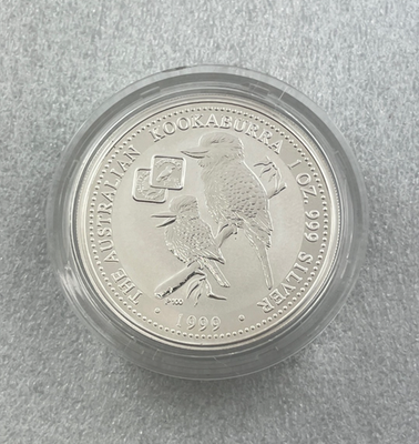 1999 Australian Kookaburra Square Penny 1919 Privy Mark 1oz 99.9