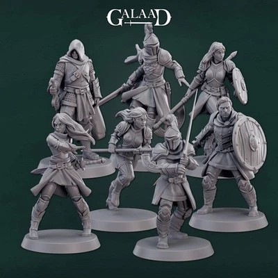 Warrior Knight Miniatures Set | Fantasy Miniature | Galaad Miniatures