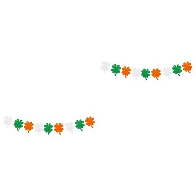 2 STÜCKE 3 Meter Shamrock Vier-LAY CLOVER SAINE Banner Buntgirlande für St.
