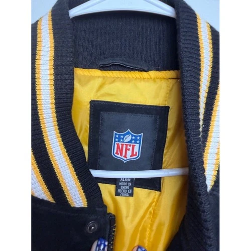 NFL Pittsburgh Steelers Suede Varsity Jacket NWT XL Vintage Style Streetwear image 7