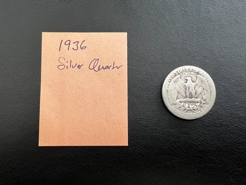 1936 Washington Quarter 90% Silver - Picture 2 of 2